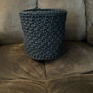 NWT Black Handmade Crocheted Woven Basket